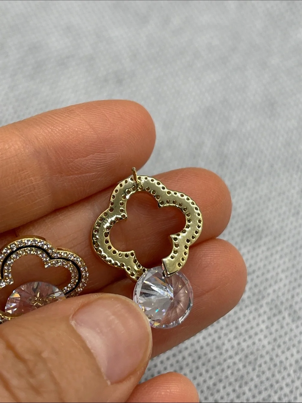 Silver Crystal Earrings s95 post